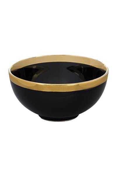 OEM Bol negru din ceramică 520 ml, margine aurie, elegant și practic pentru s...