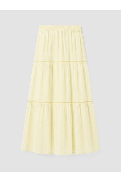 LC Waikiki Yellow Elastic Waist Pleated Skirt