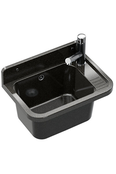 Granitan Set chiuveta si robinet, Granitan, 21cm, Negru