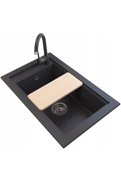 Granitan Set chiuvera bucatarie, GRANITAN, Granit, 686 x 427mm, Negru