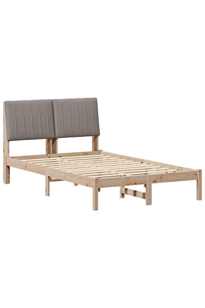vidaxl Cadru de pat cu headboard Maro 120 x 200 cm Lemn de pin masiv
