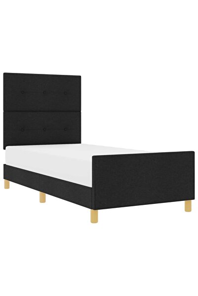 vidaxl Cadru de pat cu headboard Negru 80 x 200 cm țesătură