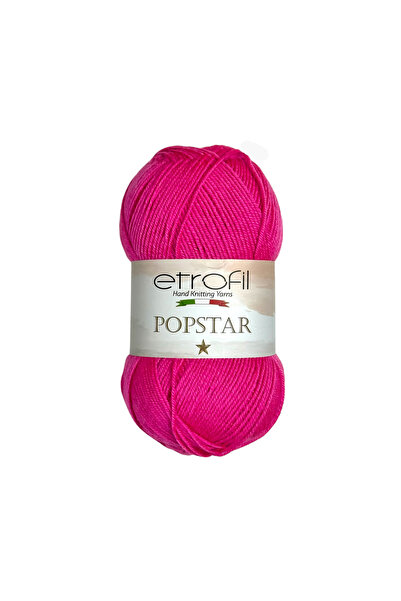 Etrofil PopStar Fire de tricotat Fuchsia 25% Lână Organică 75% Acrilic 100g 2...