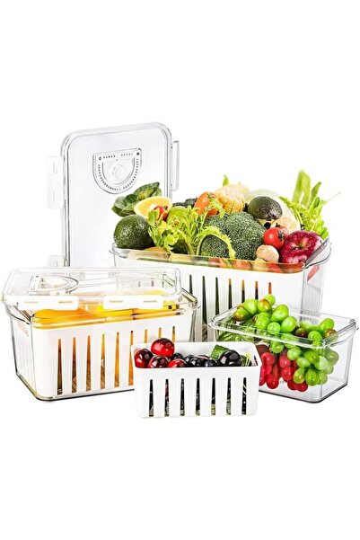 Arabest 3 Pcs Refrigerator Saver Containers, Time Setting, BPA-Free Plastic, ...
