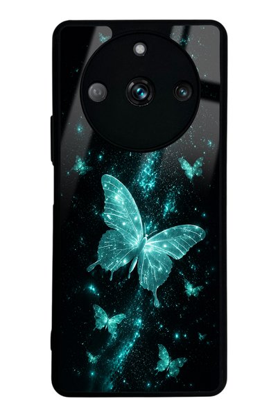 Spoyi Realme 11 Pro Turquoise Galaxy Butterfly Design Glossy Phone Case