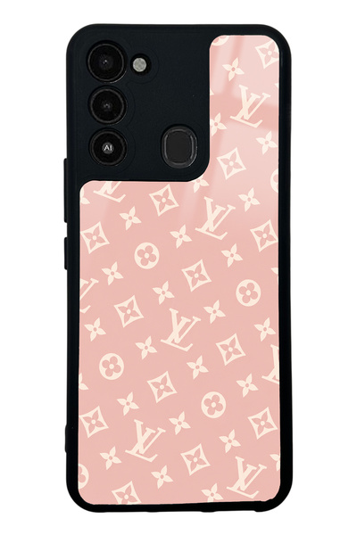 Spoyi Tecno Spark 8C Pink LV Tasarımlı Glossy Telefon Kılıfı