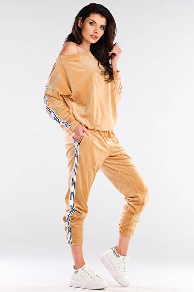 Awama Pantaloni Awama, Poliester, Bej, S/M