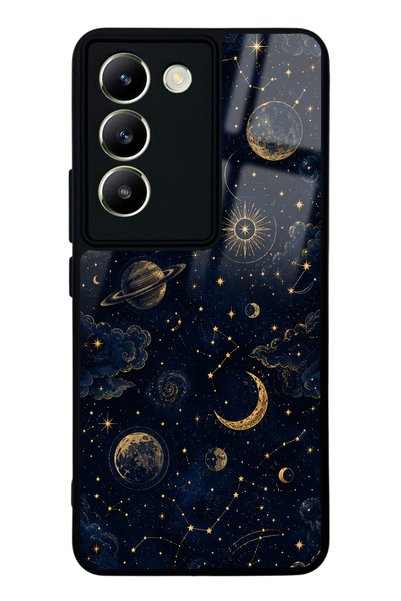Spoyi حافظة هاتف لامعة بتصميم الليلة السماوية لهاتف Vivo V30 Lite
