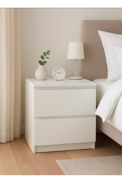 SANATE COLLECTION BEYAZ RENK MDF GİZLİ BÖLMELİ KOMODİN