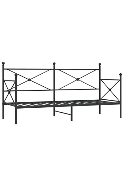 vidaxl Pat de zi fără saltea Negru 80x200 cm Oțel