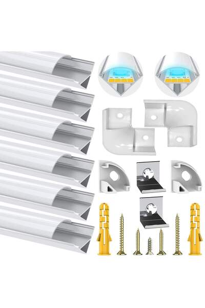 CHESO Profil Aluminiu LED, Chesbung, Set 20 Bucati, Disipare Lumina, Formă U,...