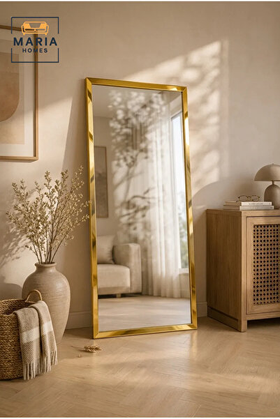 MARIA HOMES Full Length Gold Framed Wall Mirror – Modern Rectangular Dressing...