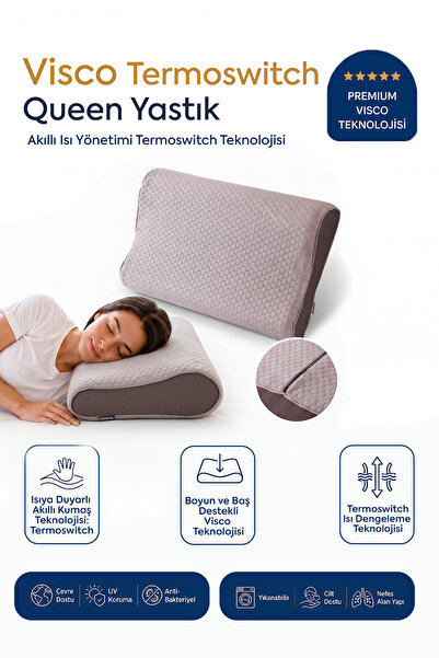 Homedius Visco Queen Spacer ThermoSwitch Boyun Destekli Ortopedik Visco Yastı...