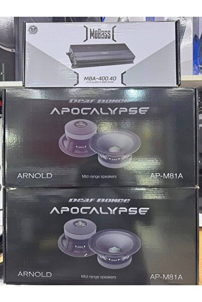 Apocalpyse AP-M81A ÜCLÜ TAKIM SET 20CM MİDRANGE 600WAT MBA-400.4 4X400RMS