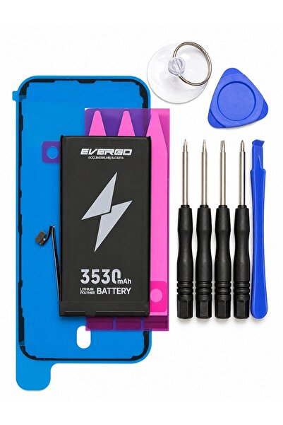 evergo İPHONE 13 UYUMLU 3530mAh GÜÇLENDİRİLMİŞ BATARYA