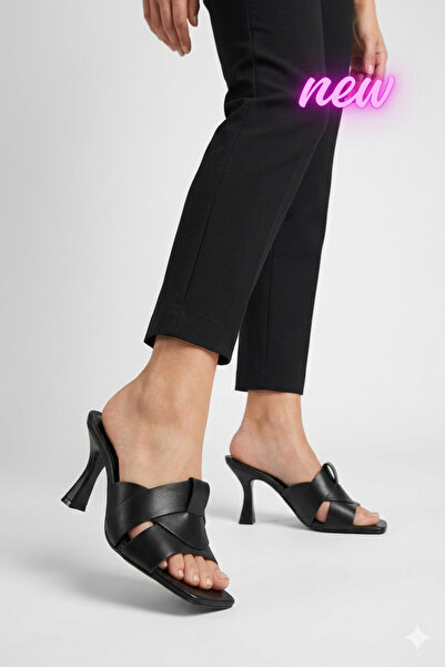 diya shoes شباشب نسائية يومية بكعب 7 سم مربع الشكل Mule