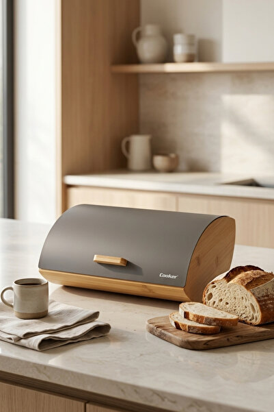 Cooker Novella Bamboo Bread Box with Metal Lid Ckr4543