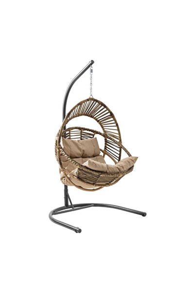 ReHome Nobel | Tekli Rattan Bahçe Salıncağı | Balkon Salıncağı