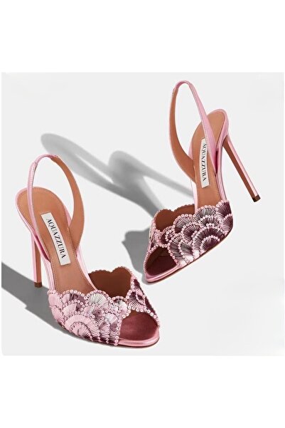 NEW Aquazzura Lace Floral Sandal Pink Rose