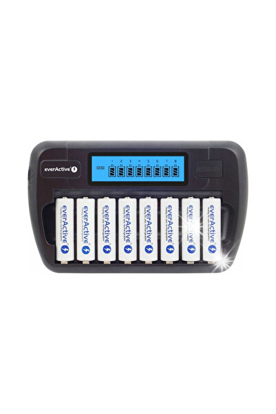 everActive Încărcător pentru 8 baterii AA / AAA NC-800