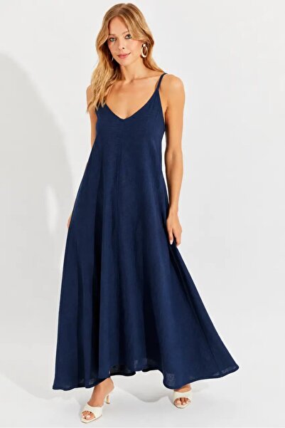 Cool & Sexy Navy Blue Strap Casual Maxi Dress