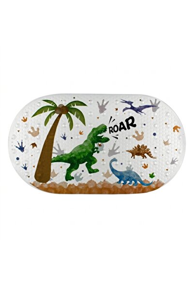 Z Store Covoraș de baie transparent antiderapant pentru copii, cu dinozauri ș...