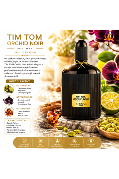 tim tom Parfum Bărbați Orchid Noir 100 ml – Note Condimentate și Ambrate