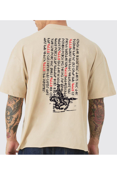 VEK Göktürk Letters Special Design T-Shirt Oversize Unisex 100% Cotton