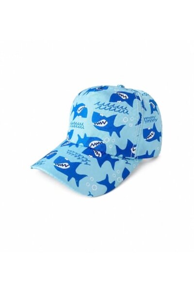 MASHASHOP Pălărie de soare pentru copii, imprimeu rechin, bumbac, 48 - 50 cm,...