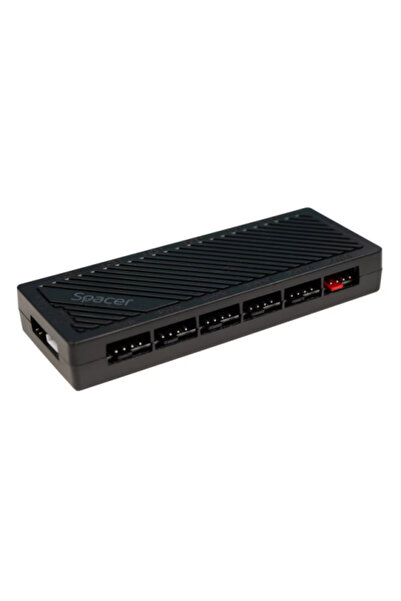 Spacer Hub ventilator Spacer, pentru 6 ventilatoare ARGB, telecomandƒÉ, negru