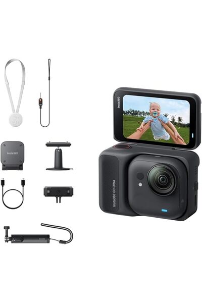 Insta360 طقم كاميرا GO 3 Creator باللون الأسود الليلي - كاميرا محمولة صغيرة ب...