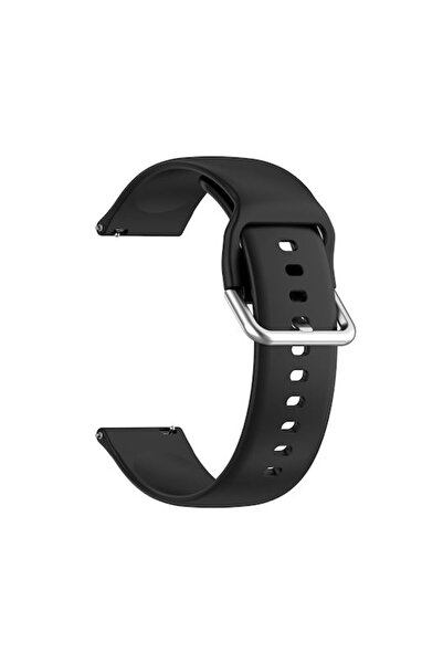 OEM Λουράκι σιλικόνης με ασημένια αγκράφα για Amazfit GTR 2e 46mm GTR 46mm Μαύρο