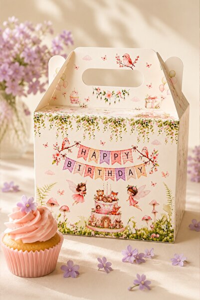 MSticker 5'li Doğum Günü Hediye Kutusu Seti Orman Perileri 10x13 cm | Çocuk Parti Kutusu | Hediyelik Kutu