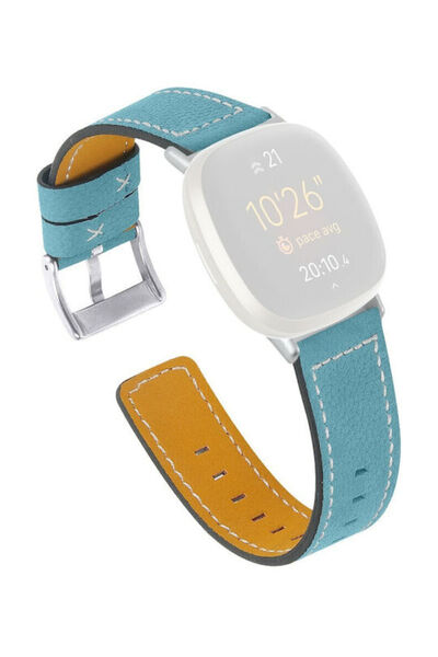 OEM Λουράκι Fitbit Versa 3 Δερμάτινο Ανοιχτό Μπλε