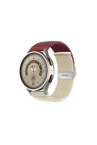 OEM Λουράκι Νάιλον Ασημένια Πόρπη Amazfit GTS 3 Κρασσί Κόκκινο Αστρικό Φως