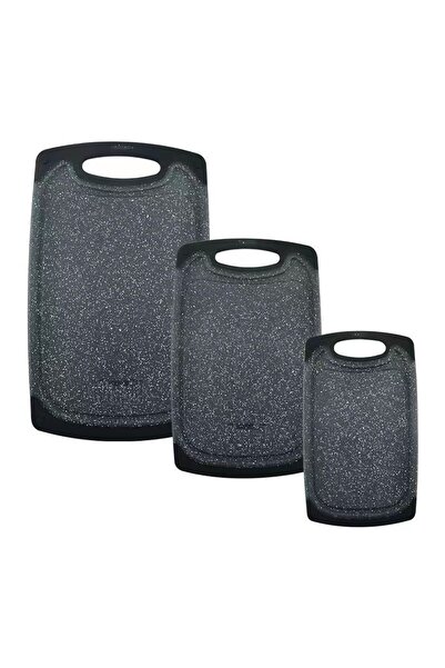 GALORWAY Set 3 Tocătoare de Bucătărie Premium – cu Textură de Granit, Negru