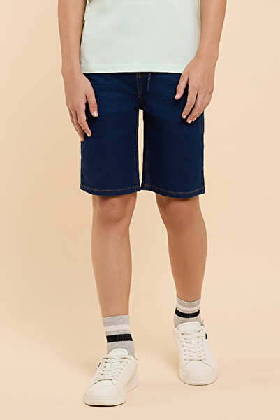 R&B Washed Denim Shorts with Drawstring Waist