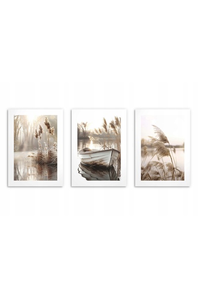 Naklejkomania Postere pentru perete in living, Boho lac trastie 3x 50x70cm