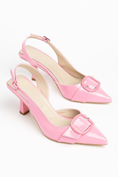 Hayalimdeki Ayakkabı Mira Women's Pink Patent Leather Buckle Detailed Thin He...