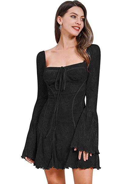 OEM Rochie de Ocazie Cocktail din Dantelă Gothic Vintage Neagră Confortabilă L