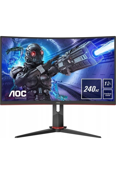AOCEAN Monitor 240Hz 32 inci AOC C32G2ZE/BK FHD VA 1ms curbat gaming
