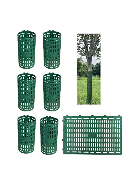 zola Set 6 protectii trunchi copaci, cu ventilatie, clipsuri fixare, poliprop...