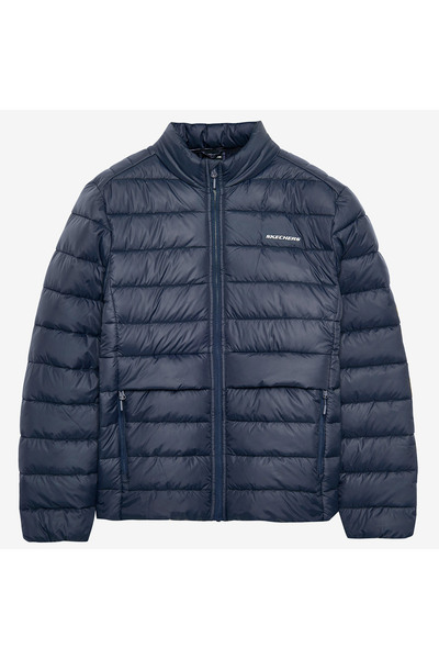 SKECHERS Padded Erkek Lacivert Dik Yaka Mont