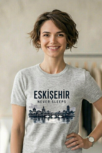 Baran Işık Eskişehir Never Sleeps Themed Minimalist T-Shirt