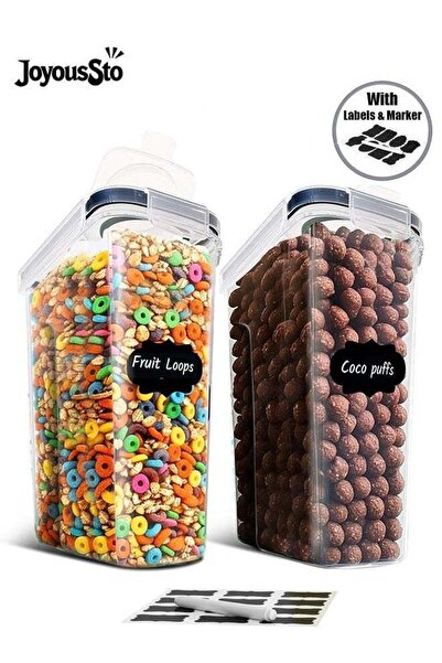 JoyousSto 2 Pcs 2.5L(84oz) Small Airtight Cereal Containers with Lid for Food...