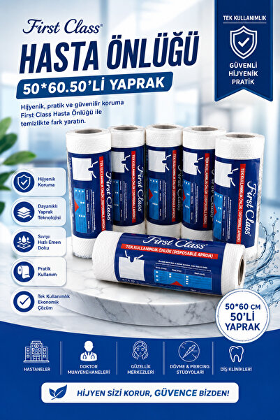 First Class Sıvı Geçirmez Tek Kullanımlık Önlük - Makyaj Önlüğü -Çocuk Yemek ...
