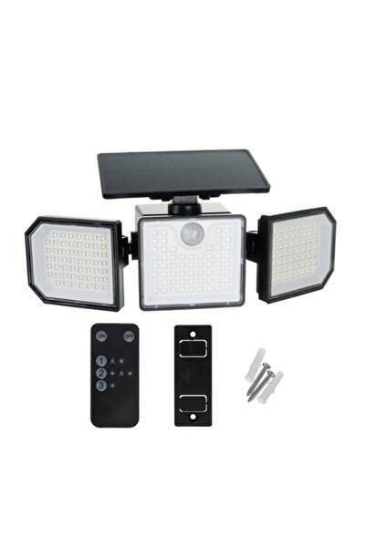 zola Lampa solara cu 3 panouri, senzor de miscare, 167 LED, 5 W, 1800 mAh, 50...