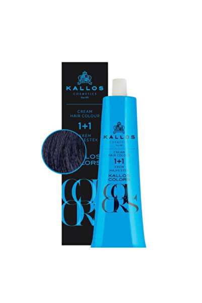 Kallos Vopsea Permanenta - Colors Cream Hair Colour, nuanta 1C Negru Albastru...
