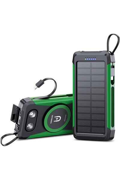 Green Lion Solar Power Bank 10000mAh, 15W Wireless & PD 20W Fast Charging, Ma...