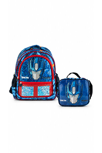 transformers Optimus Prime Lisanslı PVC Ön Panelli İlkokul Çantası ve Beslenm...
